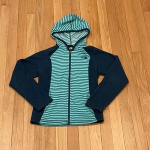 Girls youth medium, North Face blue fleece.